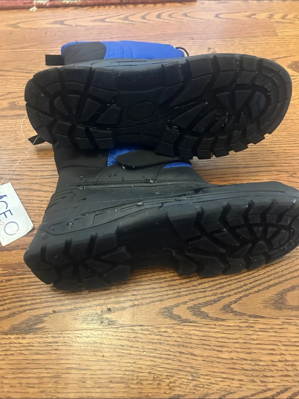 Kids Blue and Black Insulated Snow Boots